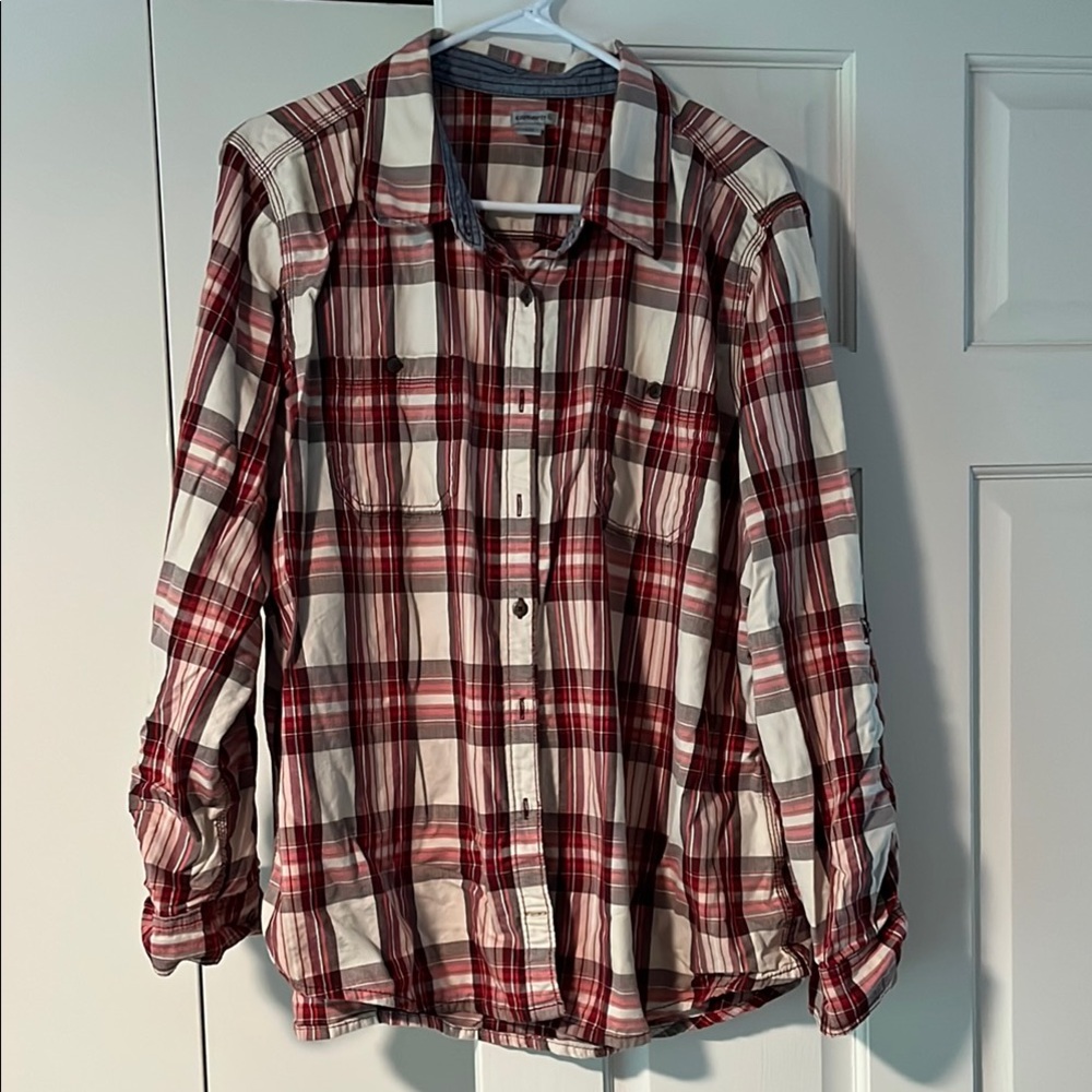 Plaid woman’s Carhartt button-down Shirt